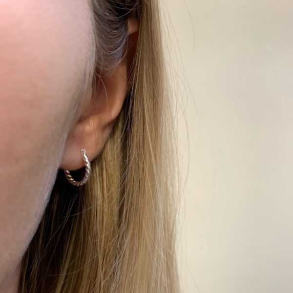 Mini Twisted Hoop Earrings - Image 2