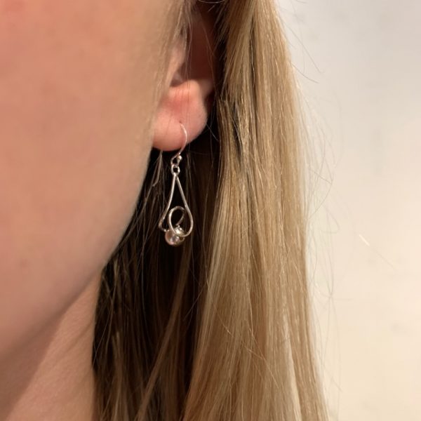 Twisted Silver Drop Earrings - Image 2
