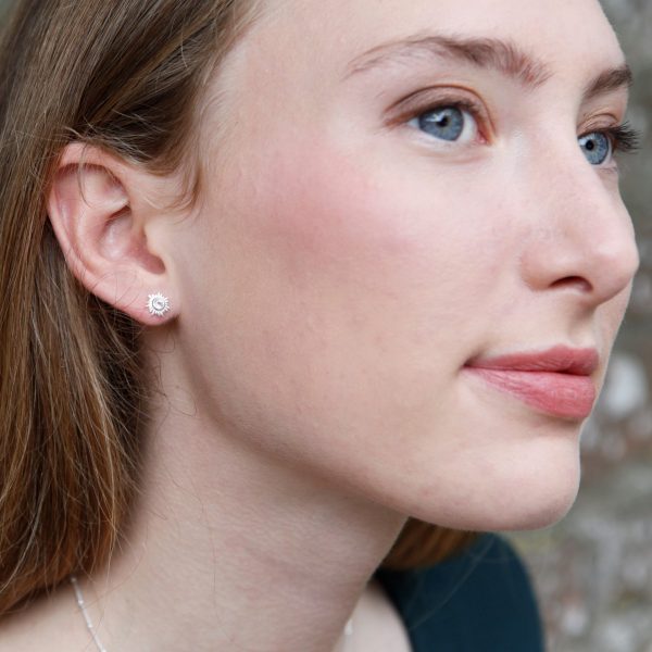 Sunburst stud earrings - Image 2