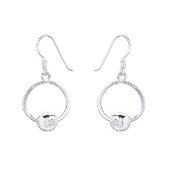 Silver Ball Drop Earrings