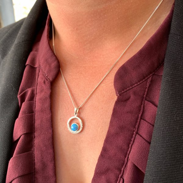 Sparkling Blue Opal Necklace - Image 2