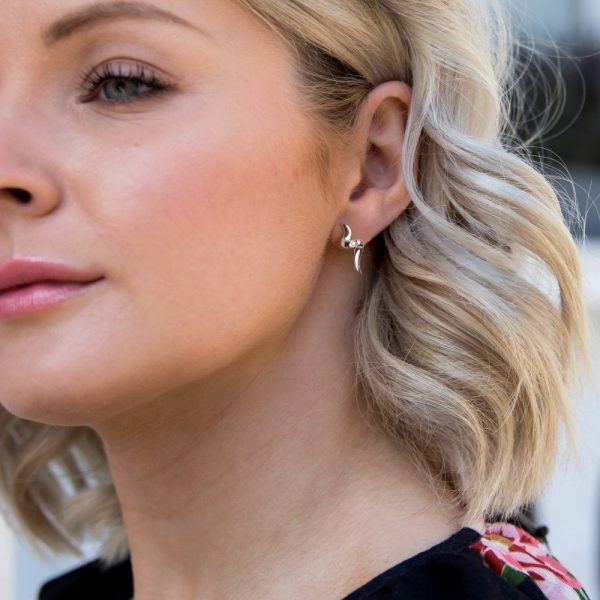 Twist Diamond Stud Earrings - Image 2