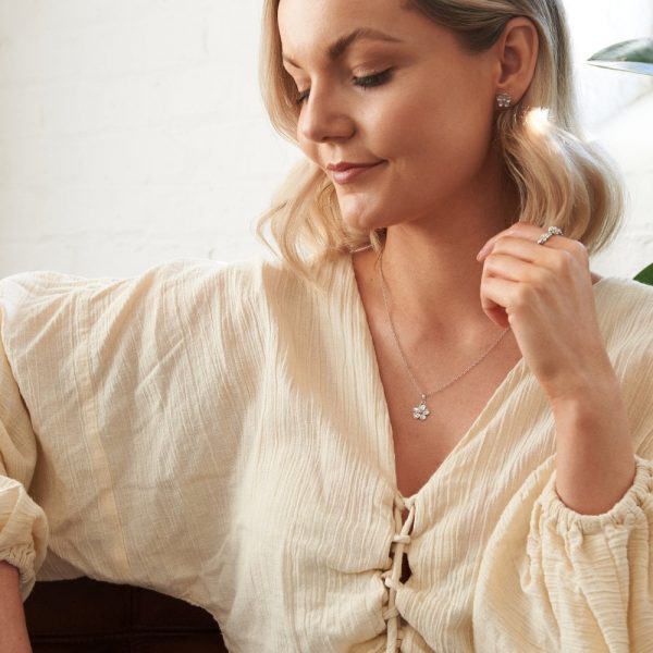 Diamond Forget-Me-Not Necklace - Image 2