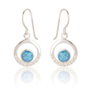 Blue Opal drop earrings