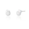 White Opal Stud earrings