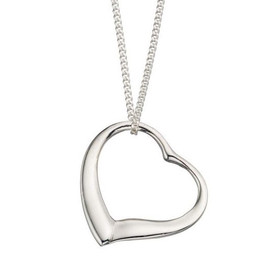 Gold Plated Silver Floating Heart Necklace | Jewellerybox.co.uk