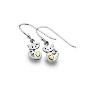 Silver Cat earrings