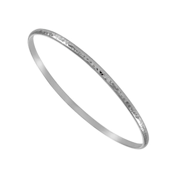 Hammered Stacking Silver bangle bracelet