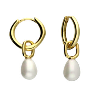 gold pearl hoops