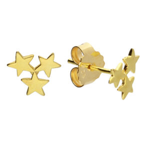 Gold Plated Triple Star Studs