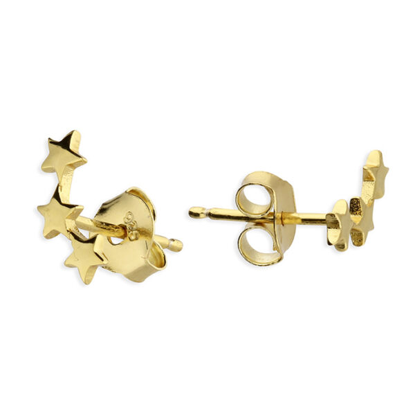 Triple Gold star climbers sud earrings