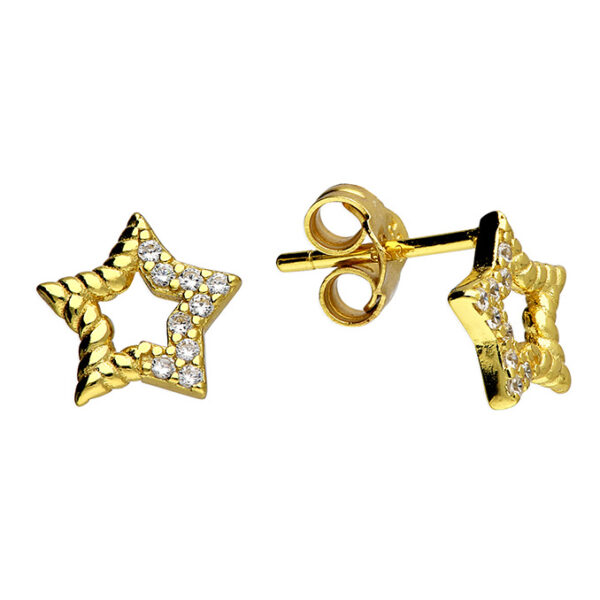 Gold star stud earrings