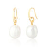 Gold Large Pearl Drop Earrings