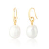 Gold Pearl Drop Earrings