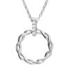 Woven Circle Silver Necklace