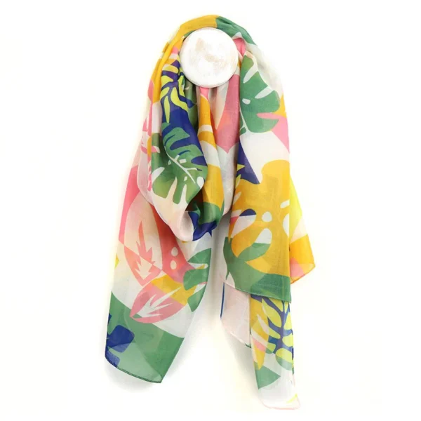 Monstera Leaf Print Scarf