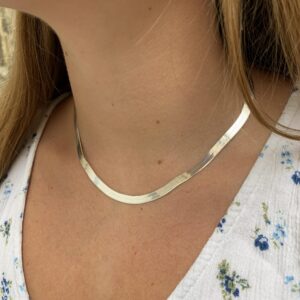 Silver Herringbone necklace