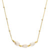 Gold and Pearl trio necklace