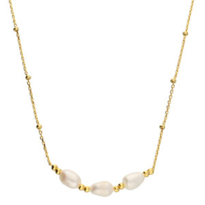 Gold and Pearl trio necklace