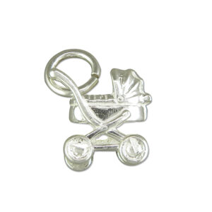 Silver Baby Pram charm