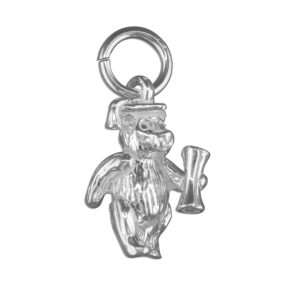 Silver Graduation Bear Charm