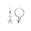 Silver Starfish hoop earrings