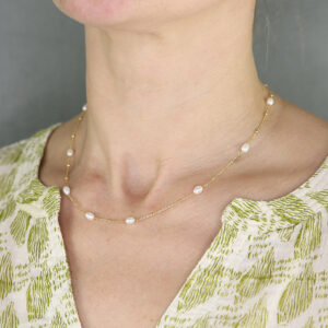 Gold pearl ball chain