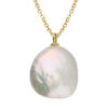 Large Pearl Necklace on gold chain
