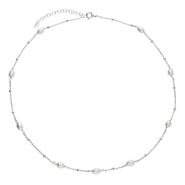 Pearls on Silver Chain