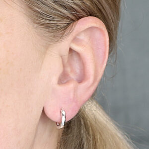Faceted Sterling Silver hoops