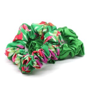 Green and Botanical Mix Scrunchie Duo