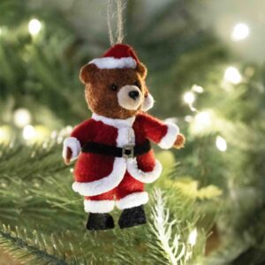 Christmas Bear in a Matchbox hanging decoration HERO