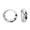 Sterling silver Twisted Huggie hoop