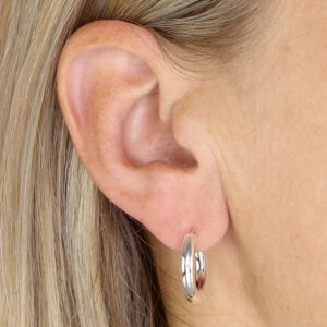 Classic Silver Hoop with huggie fastening