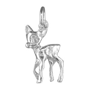 bambi style baby deer sterling silver charm
