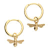 Gold Bee Huggie Hoop earrings