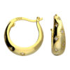 Gold star hoops with cubic zirconia and creole fastening