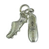 Sterling silver football boots charm for bracelets or necklaces, detailed design with polished finish – ideal gift for football fans or football players, or lovers of The Lionesses!"
