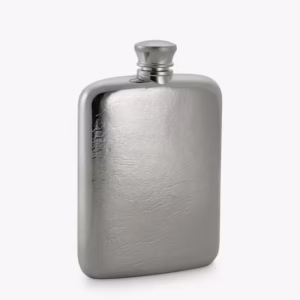 Heavy Pewter Hipflask in wooden case. Ideal for Christenings, birthday gifts, meaningful present for men.