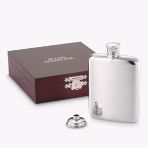 Heavy Pewter Hipflask in wooden case. Ideal for Christenings, birthday gifts, meaningful present for men.