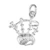 Sterling Silver bagpipes charm for charm bracelet or pendant