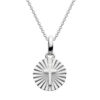 Contemporary Sterling Silver cross necklace, modern