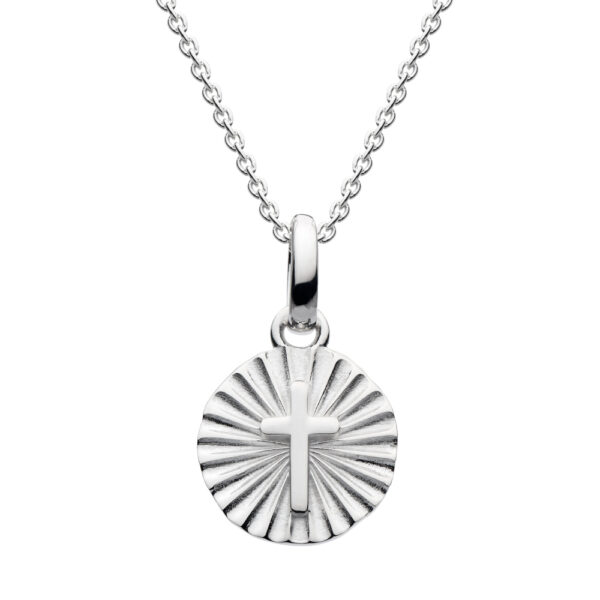 Contemporary Sterling Silver cross necklace, modern