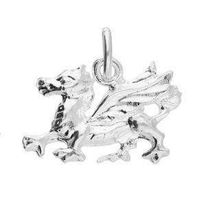 Sterling Silver Welsh Dragon charm for charm bracelets or pendant