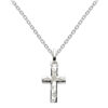 Sterling Silver Cross Necklace with floral engraving