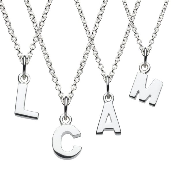 "Sterling silver initial necklace with dainty letter pendant – personalized alphabet jewellery gift for women"