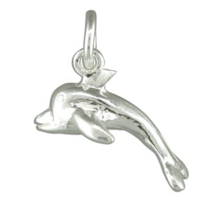 Sterling Silver dolphin charm for necklaces or charm bracelets