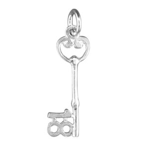 Sterling Silver 18th birthday key charm for charm bracelet or as a pendant on a necklace